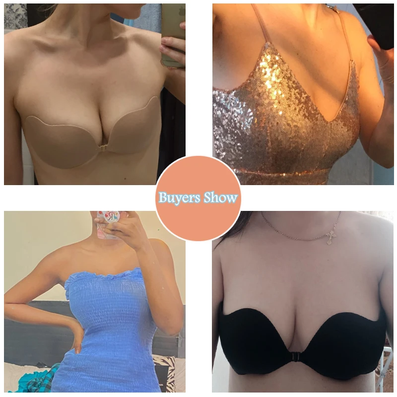 borruice adhesive invisible bras for women